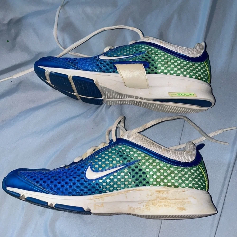 Blue green Nike zoom rare net swoosh non slip sneaker run athletics sports walk